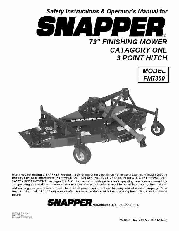 Snapper Lawn Mower FM7300-page_pdf